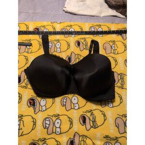 Butterfly By Ashley Stewart Black Underwired Double Strap Bra Size 44F